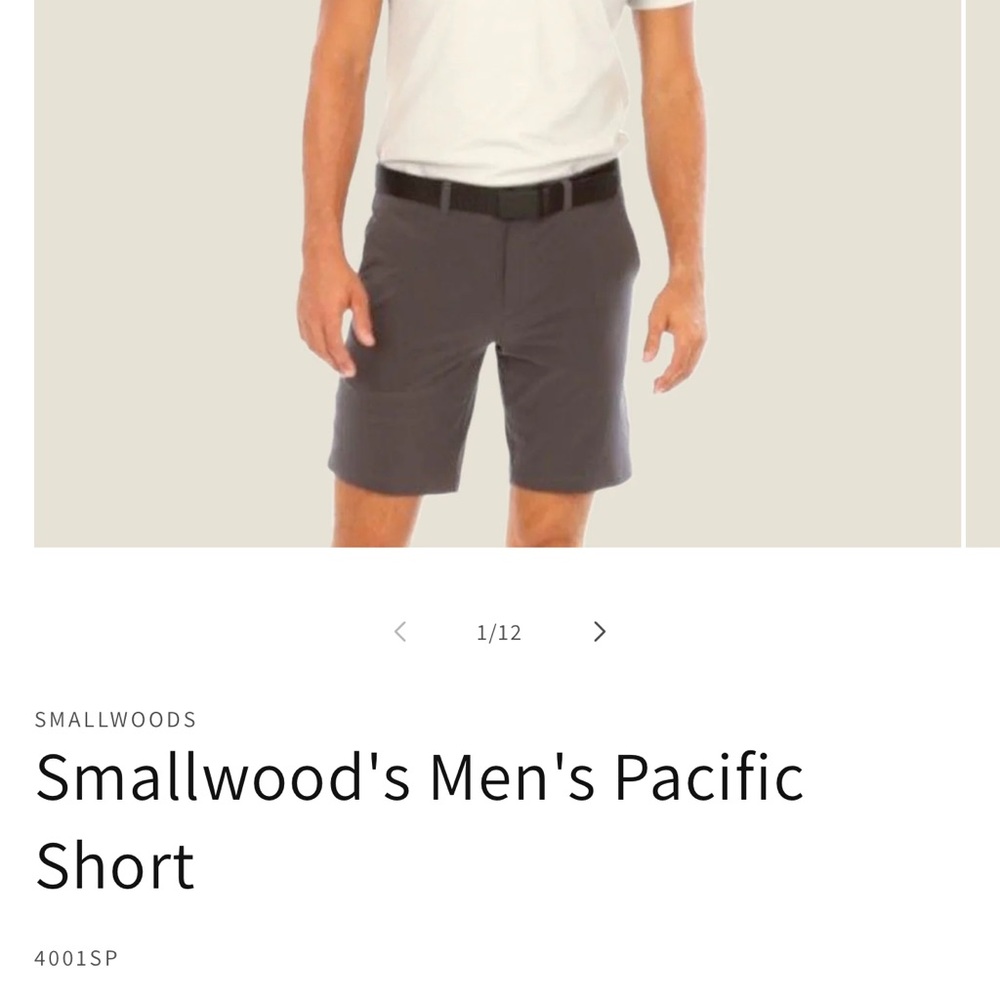Smallwood's Men's Pacific Short men’s Charcoal color like new!